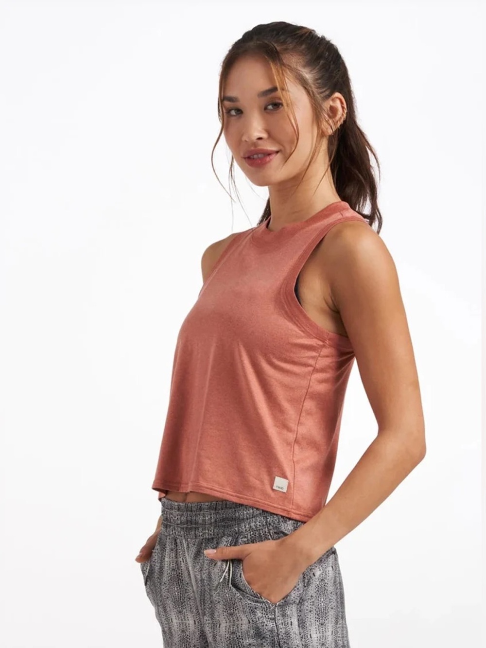 vuori energy tank top terracotta size medium
